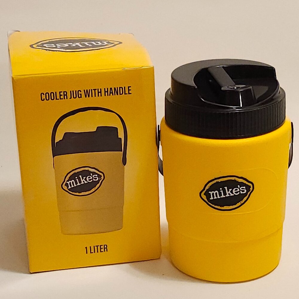 MIKE'S HARD LEMONADE Cooler Jug with Handle BNIP BRIGHT Yellow 1 Liter